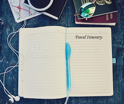 Buy stock photo High angle shot of a travel concept