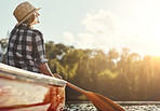 Loving her lakeside getaway