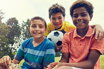 Buy stock photo Portrait of adorable young boys outdoors