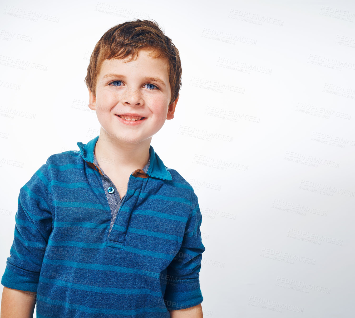 Buy stock photo Studio shot of a young kid against a grey background