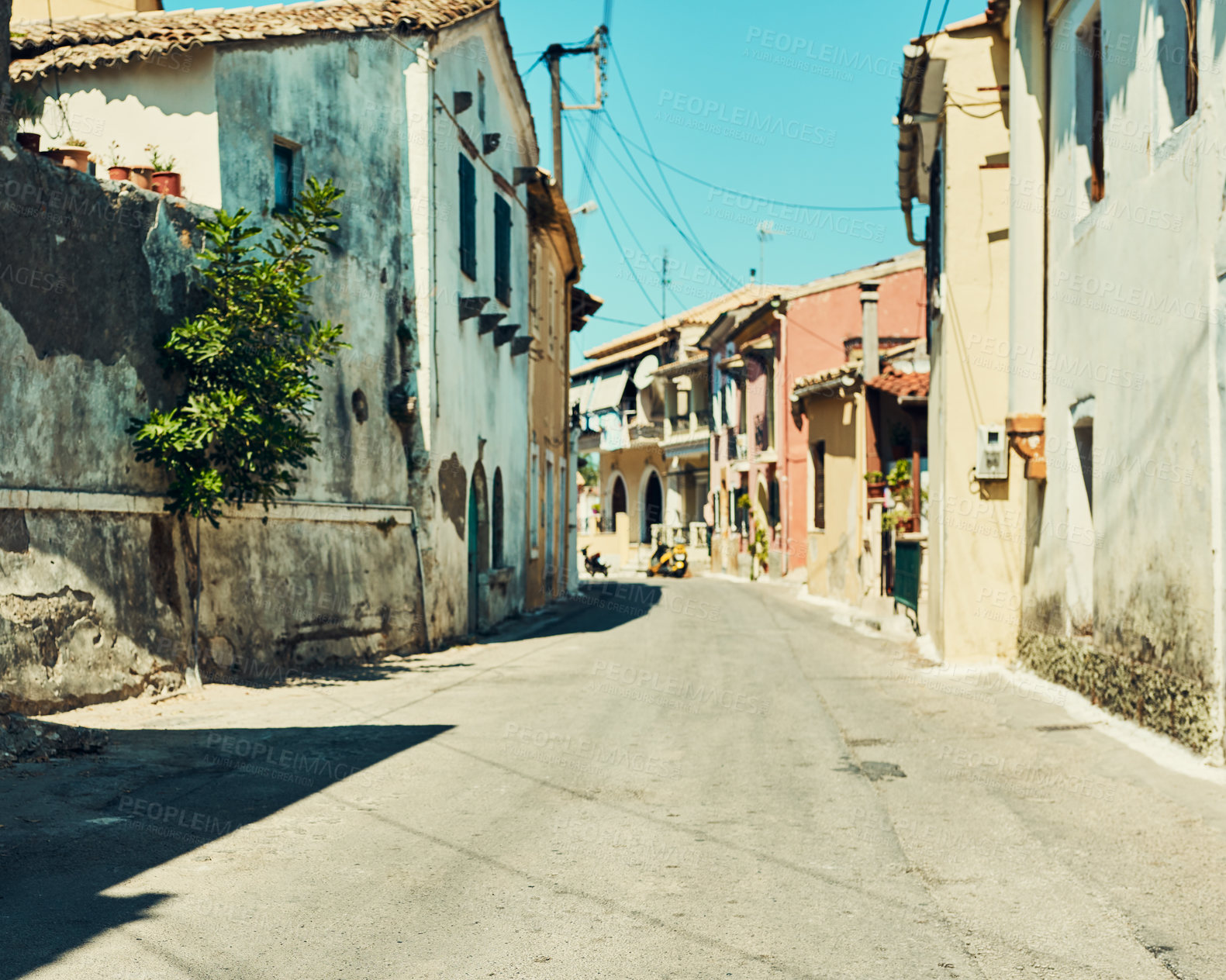 Buy stock photo Shot of a street in an ancient, foreign city