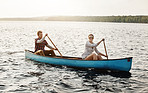 Laid back canoe rides out on the lake