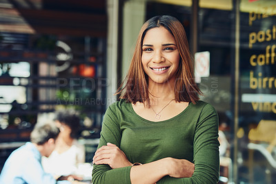 Buy stock photo Cropped shot of designers meeting at a coffee shop