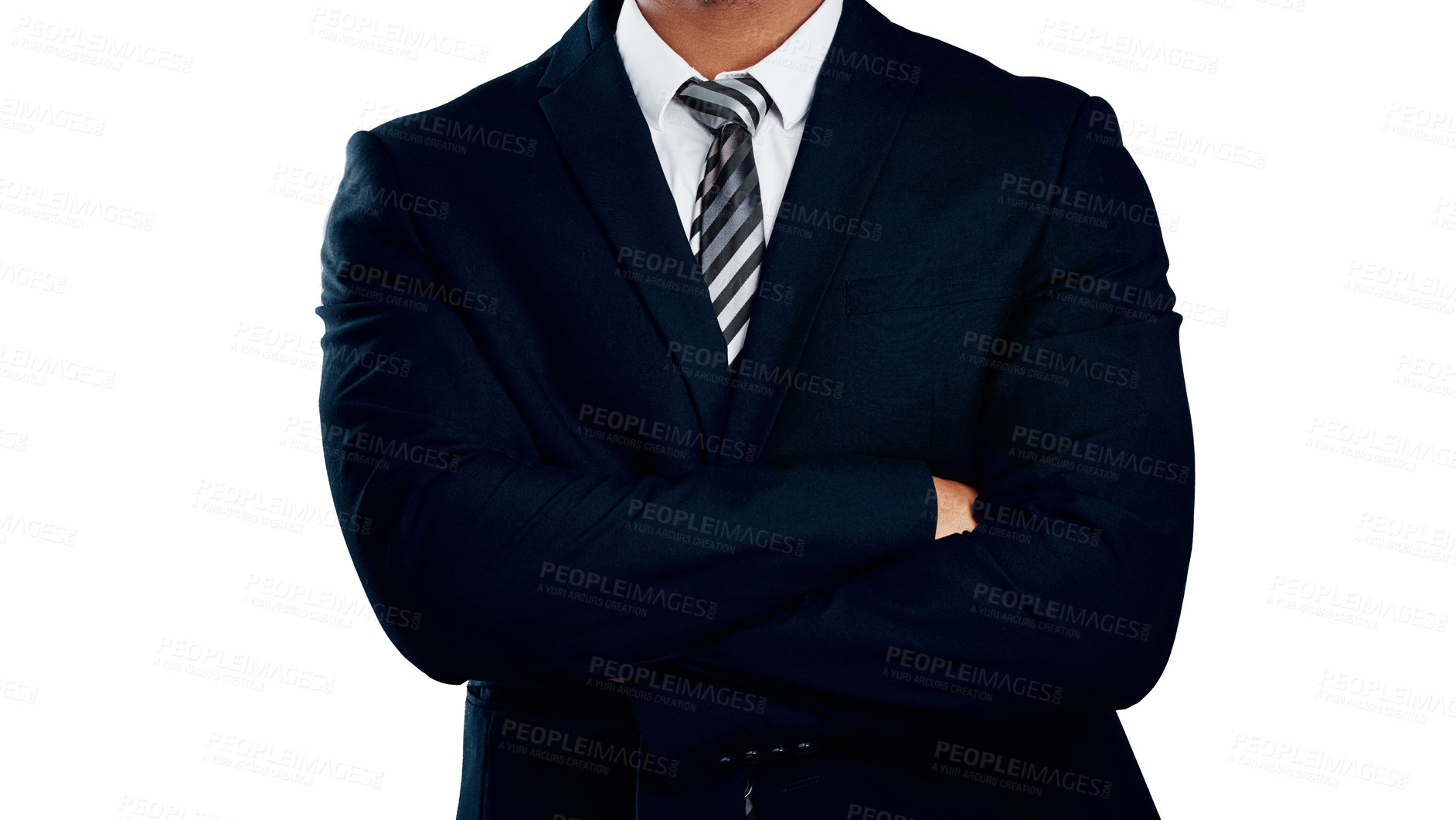 Buy stock photo Studio shot of an unrecognizable businessman posing against a white background