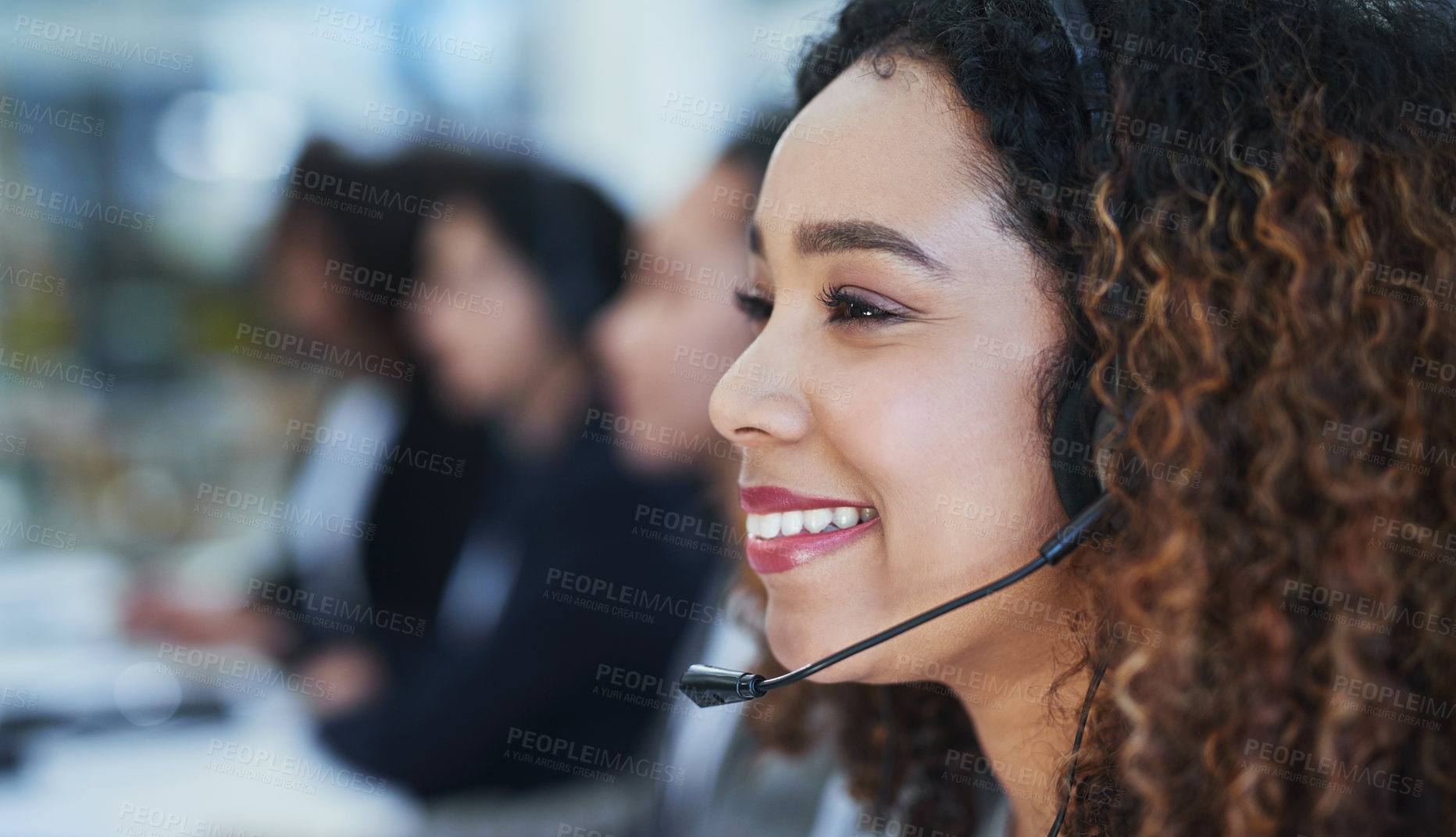Buy stock photo Shot of a young woman working in a call centre