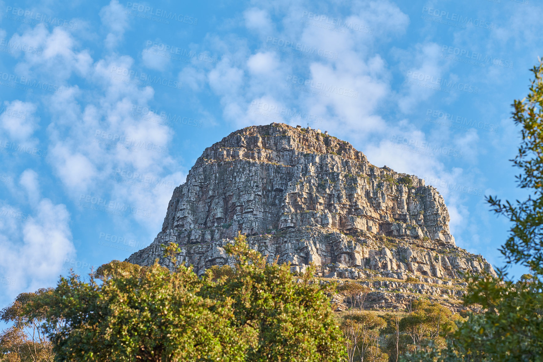 Buy stock photo Shot of Lion's Head mountain, Cape Town