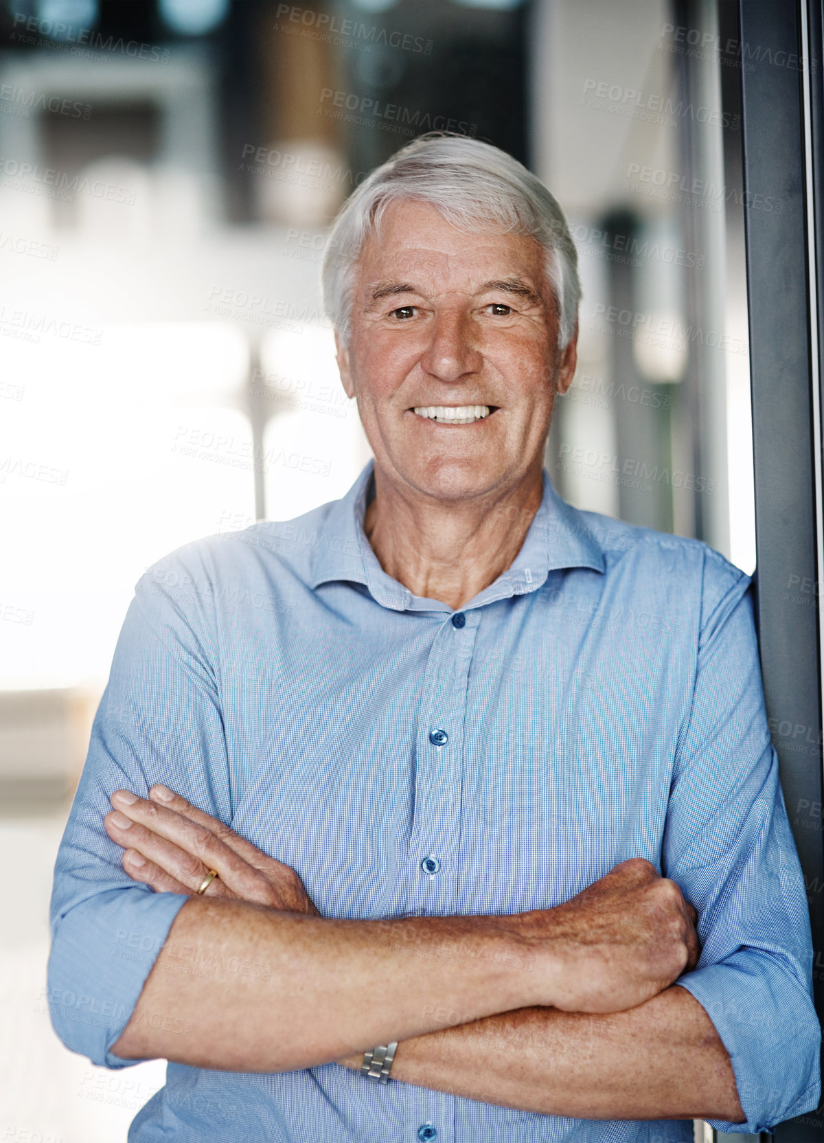 Buy stock photo Portrait of a senior businessman in the office