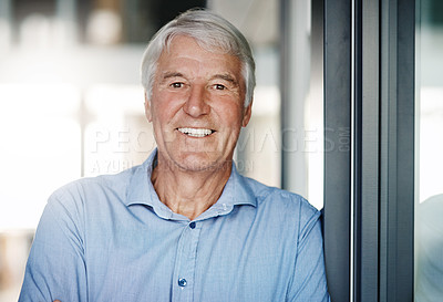 Buy stock photo Portrait of a senior businessman in the office