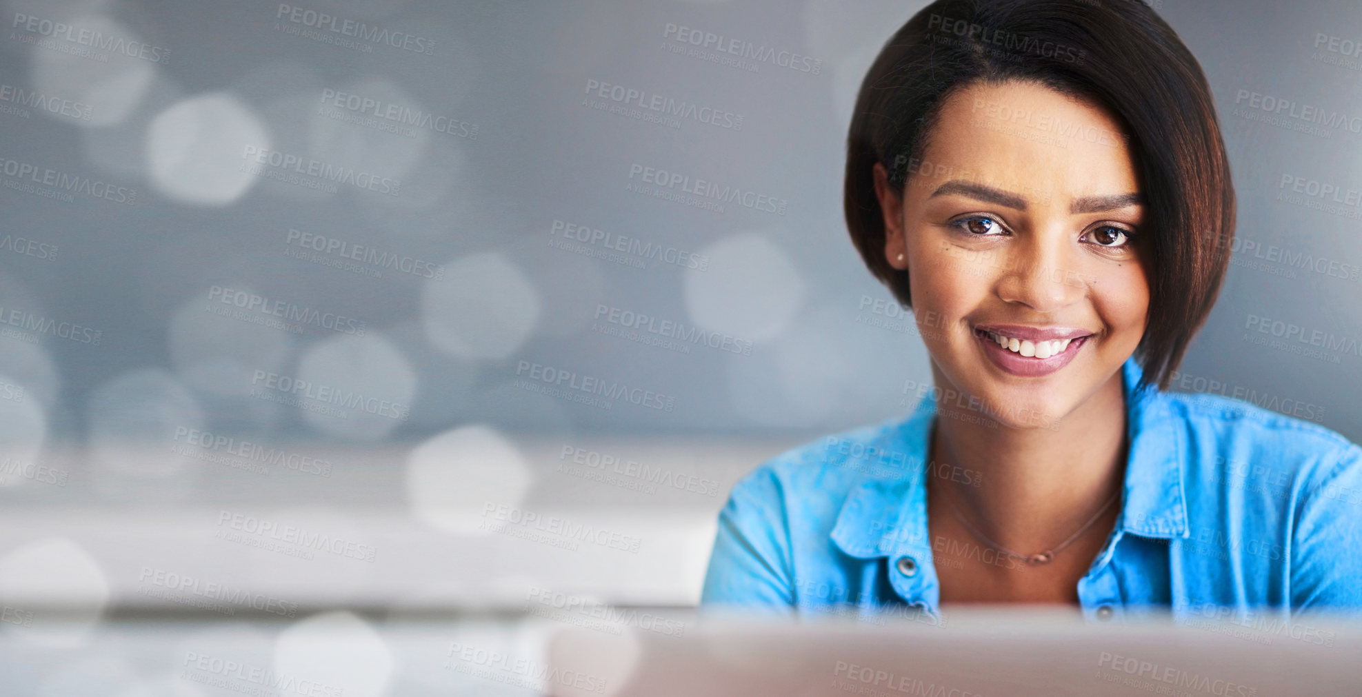 Buy stock photo Corporate, business and portrait of black woman in office with confidence, company pride and mockup space. Professional, consultant and face of happy worker for career, job opportunity and working