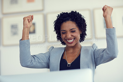 Buy stock photo Cropped shot of a young businesswoman in the office