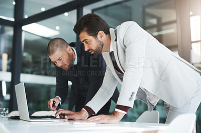 Buy stock photo Cropped shot of businesspeople working together in the office