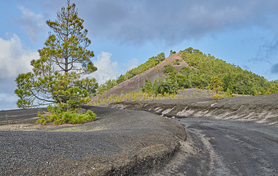 Buy stock photo Beautiful lava landscape on the Cumbre Nueva in La Palma