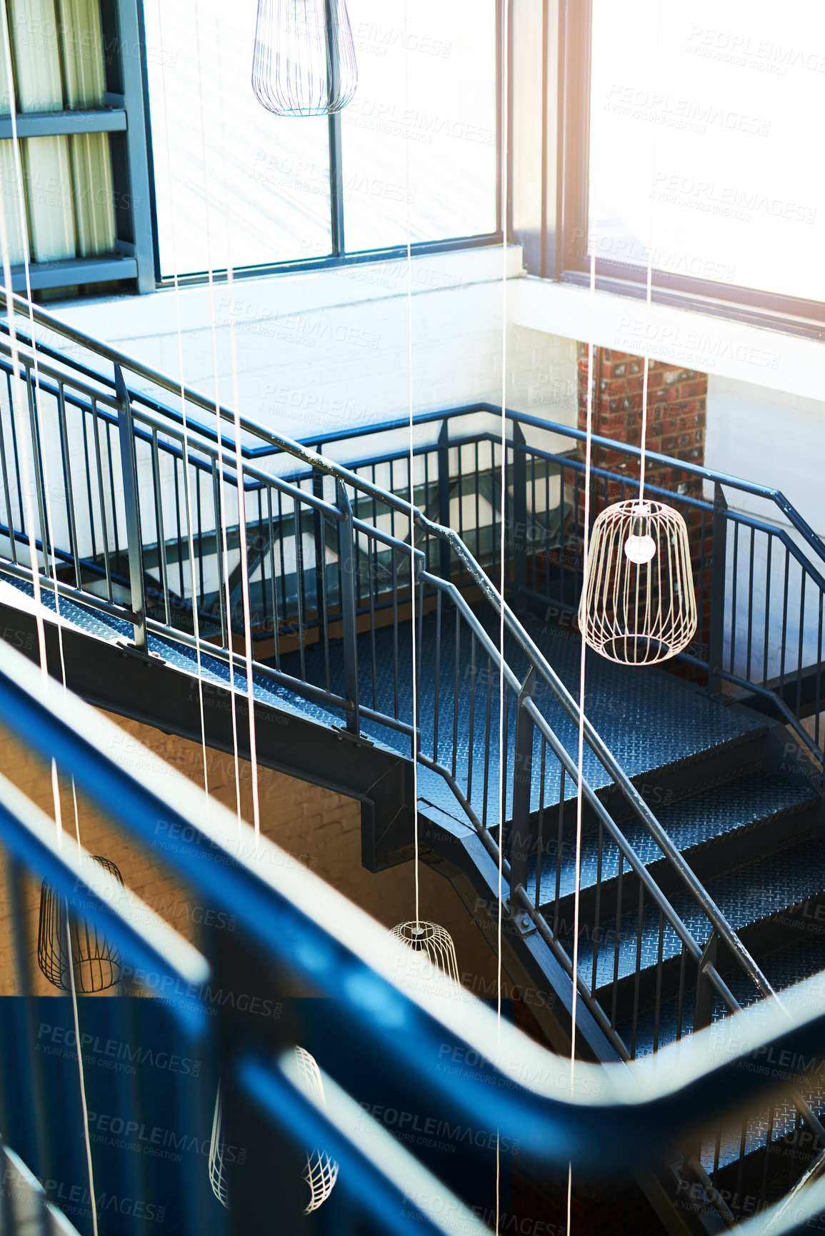 Buy stock photo Shot of a modern staircase in a building