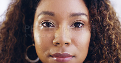 Buy stock photo Cropped shot of a young beautiful businesswoman in a modern office