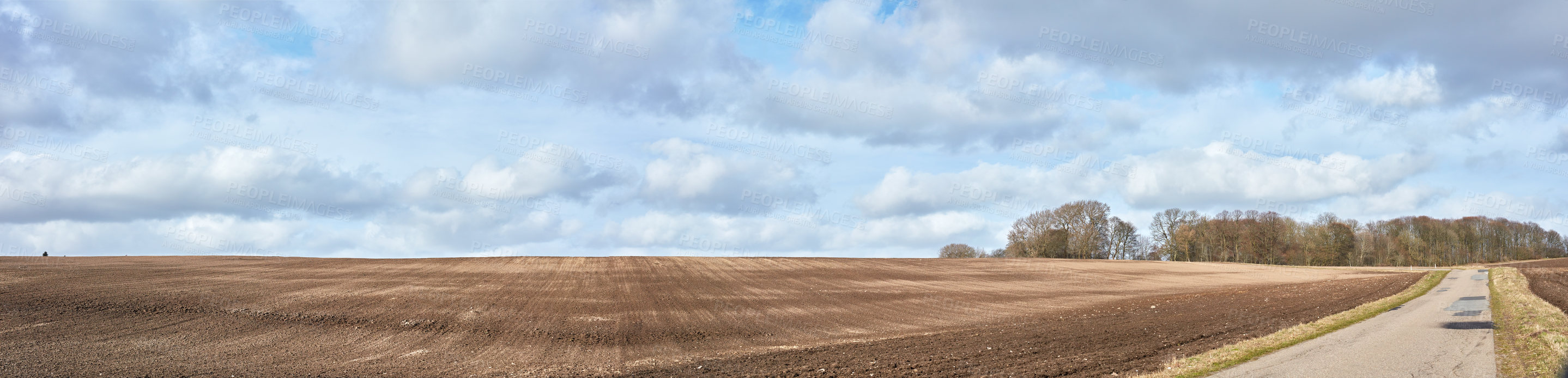 Buy stock photo A photo of the countryside in early springtime