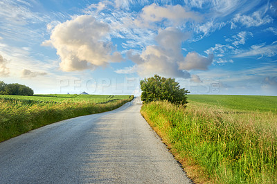 Buy stock photo Country road in Denmark
