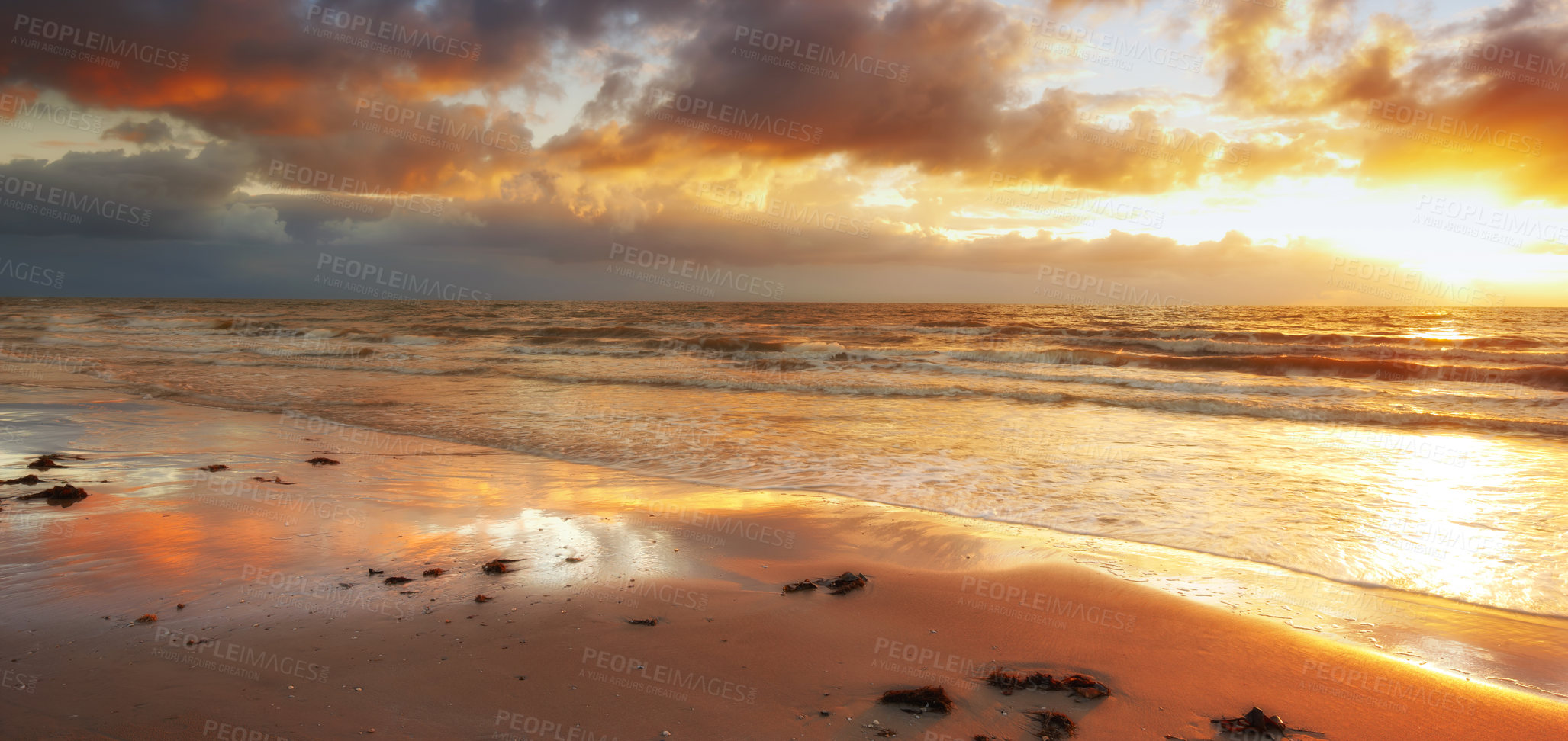 Buy stock photo A photo of beach and sunset