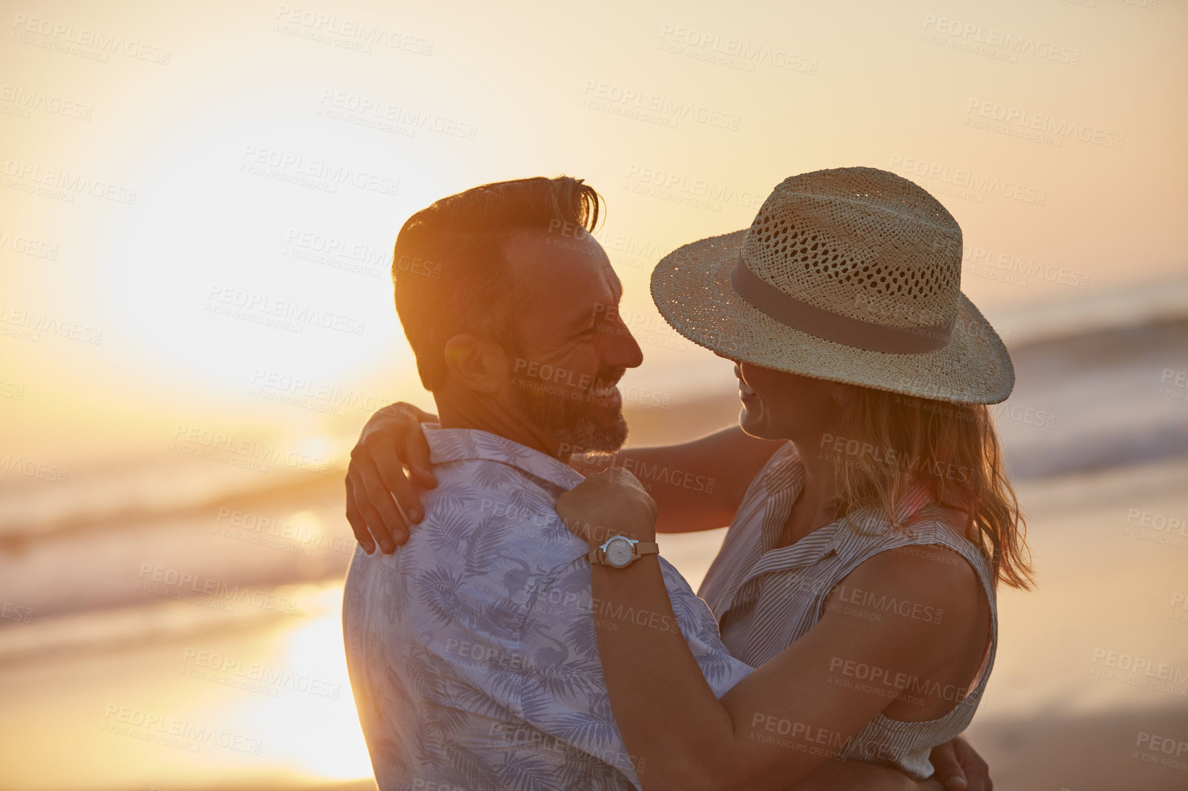 Buy stock photo Shot of an affectionate mature couple spending some quality time together