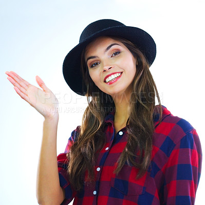 Buy stock photo Cropped shot of a young woman waving against a white background