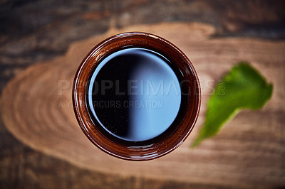 Buy stock photo Shot of a glass of freshly made herbal tea