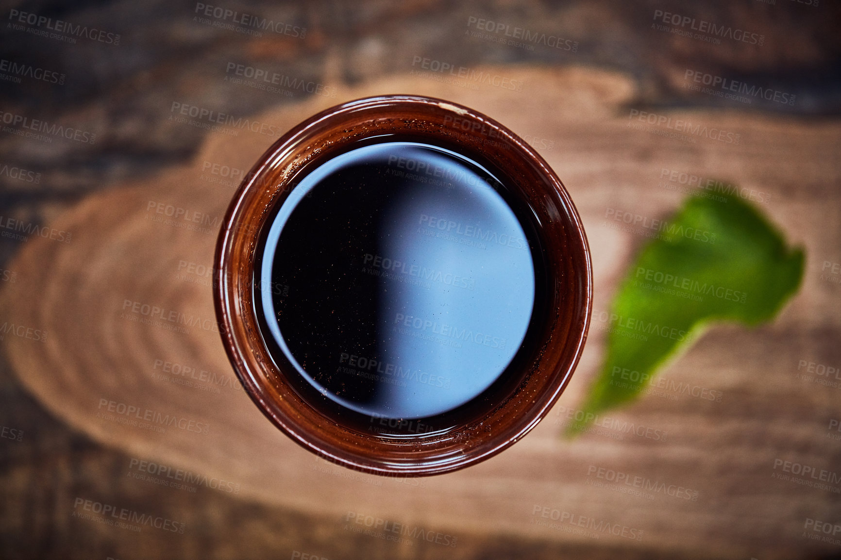 Buy stock photo Shot of a glass of freshly made herbal tea