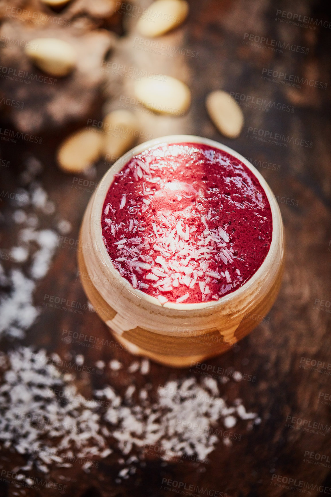 Buy stock photo Shot of a freshly made healthy snack on a table