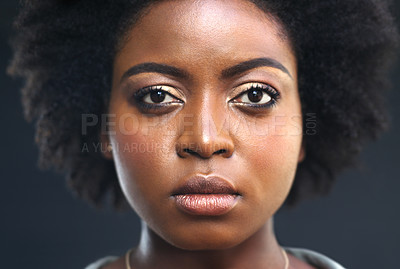 Buy stock photo Portrait of a young woman looking at the camera