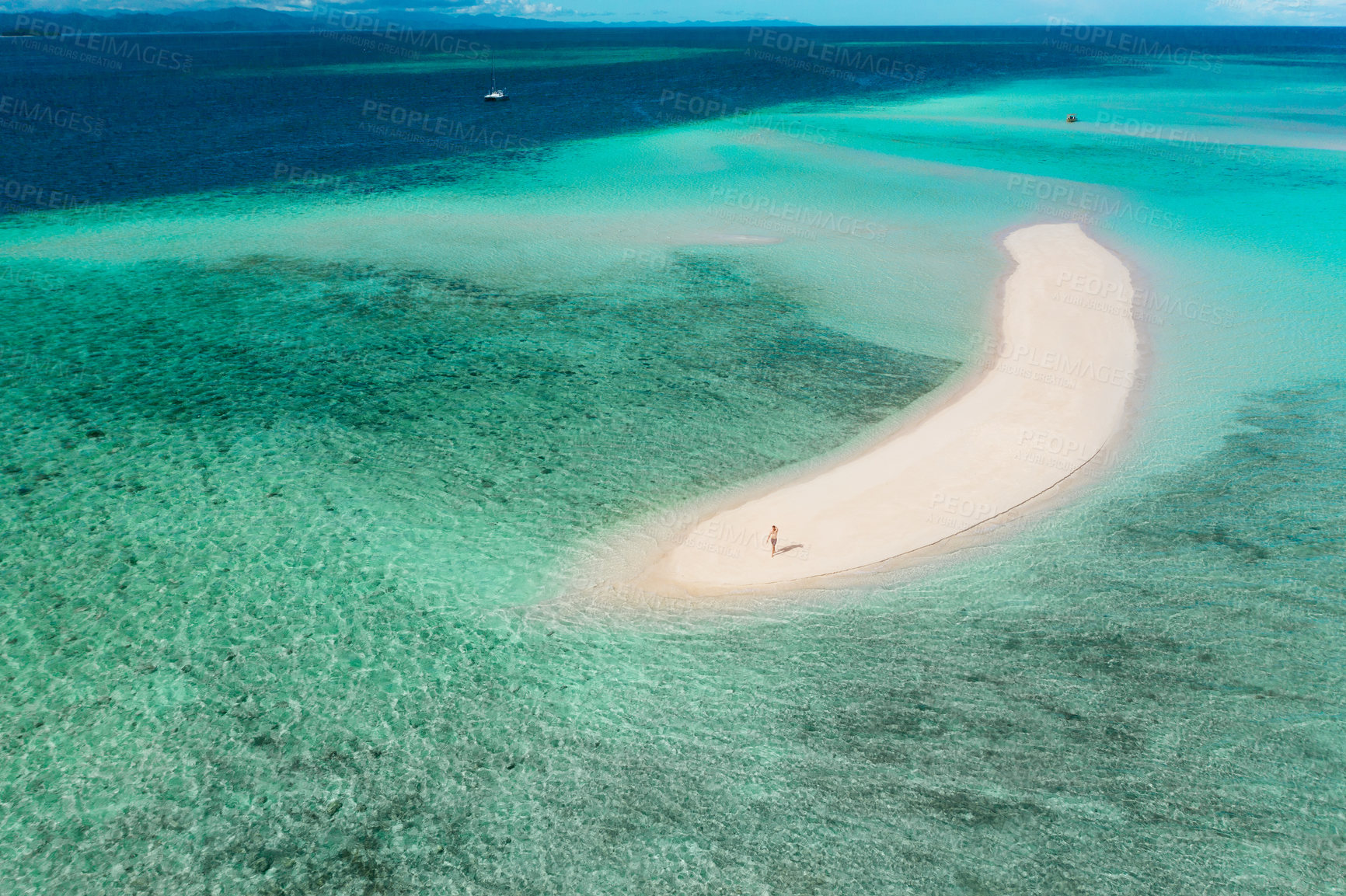 Buy stock photo Shot of a scenic view of an island