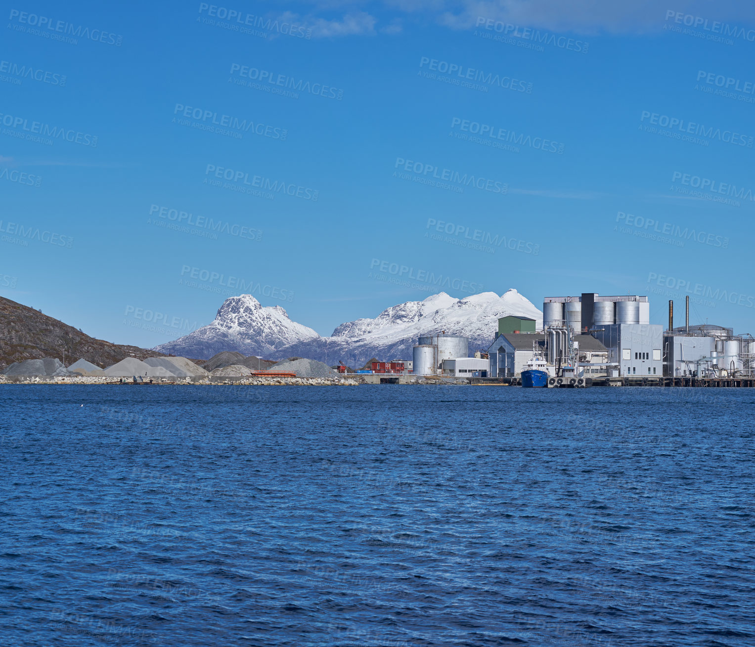 Buy stock photo The city of Bodoe and surroundings, North of the Polar Circle 