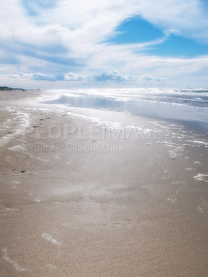 Buy stock photo A photo of a beach late afternoon a sunny day