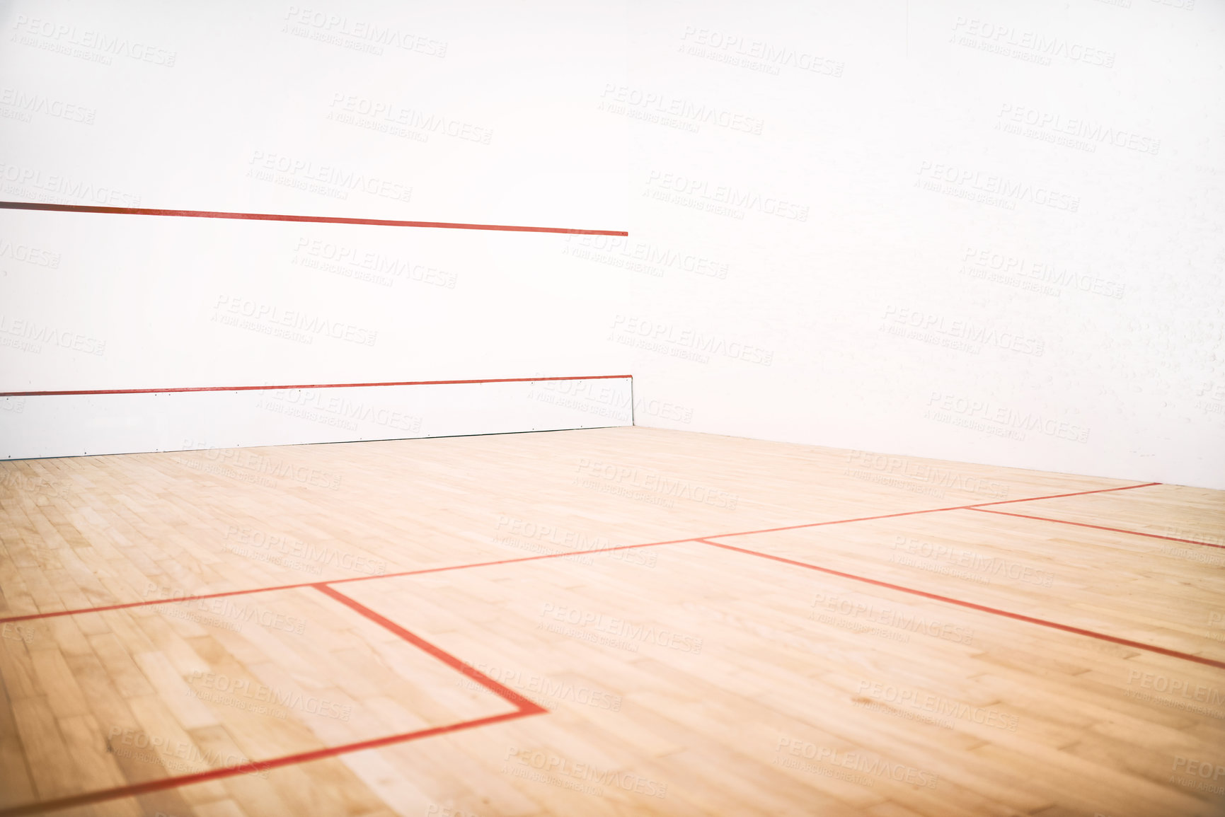 Buy stock photo Squash, court and background for training, game and fitness in sport competition with mockup space. Indoor club, texture and activity in gym for wellness, match or exercise in athletics, hobby or fun