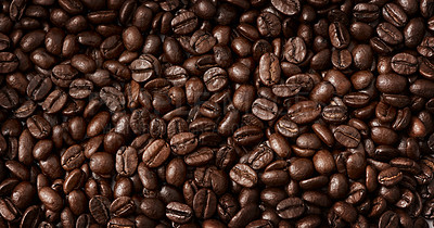 Buy stock photo Closeup shot of coffee beans