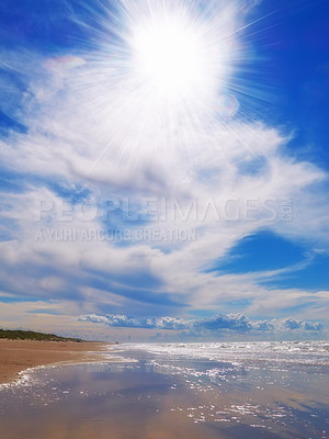 Buy stock photo Calm and peaceful - beach and ocean