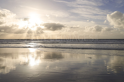 Buy stock photo Calm and peaceful - beach and ocean