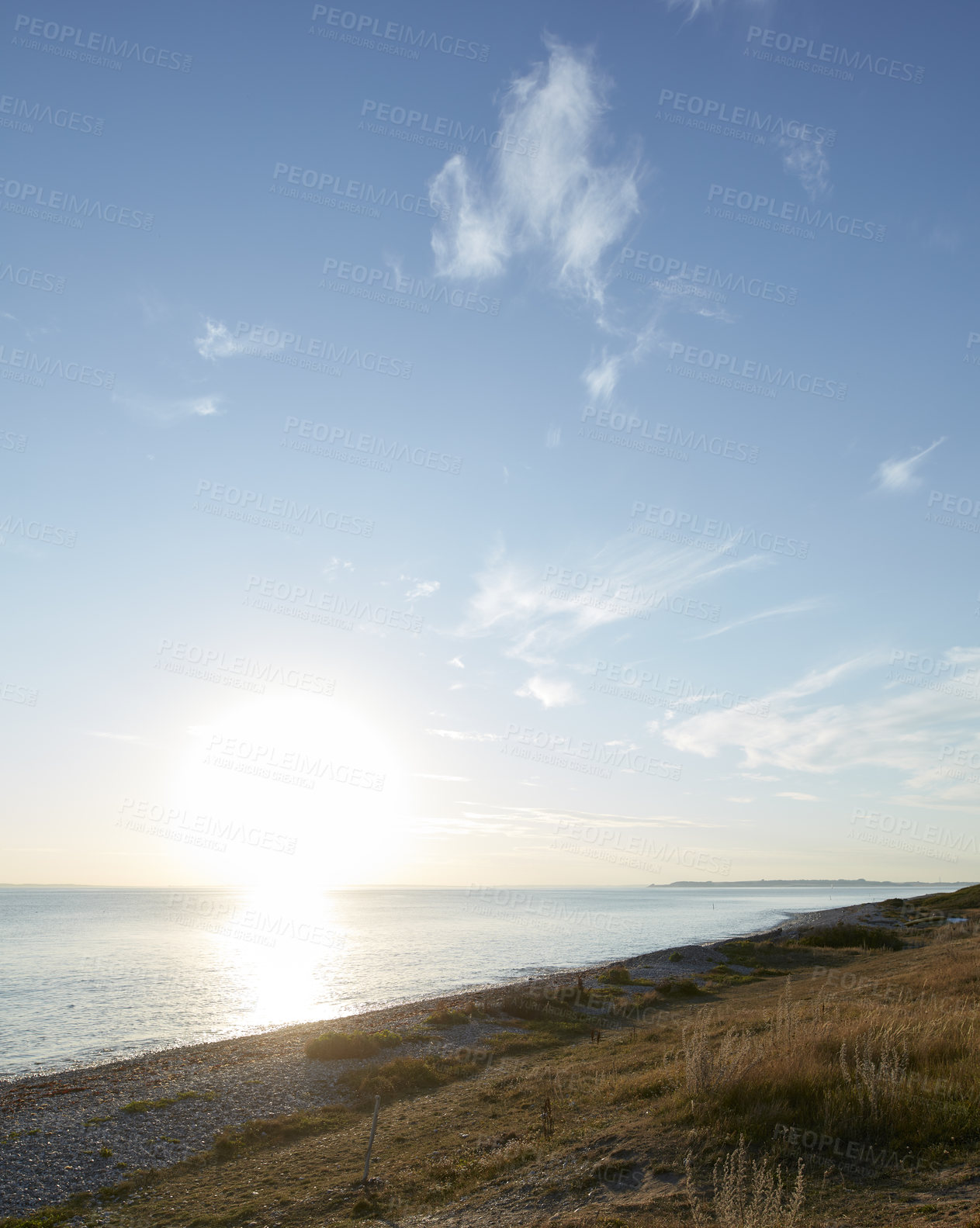 Buy stock photo Beach and coast in calm weather