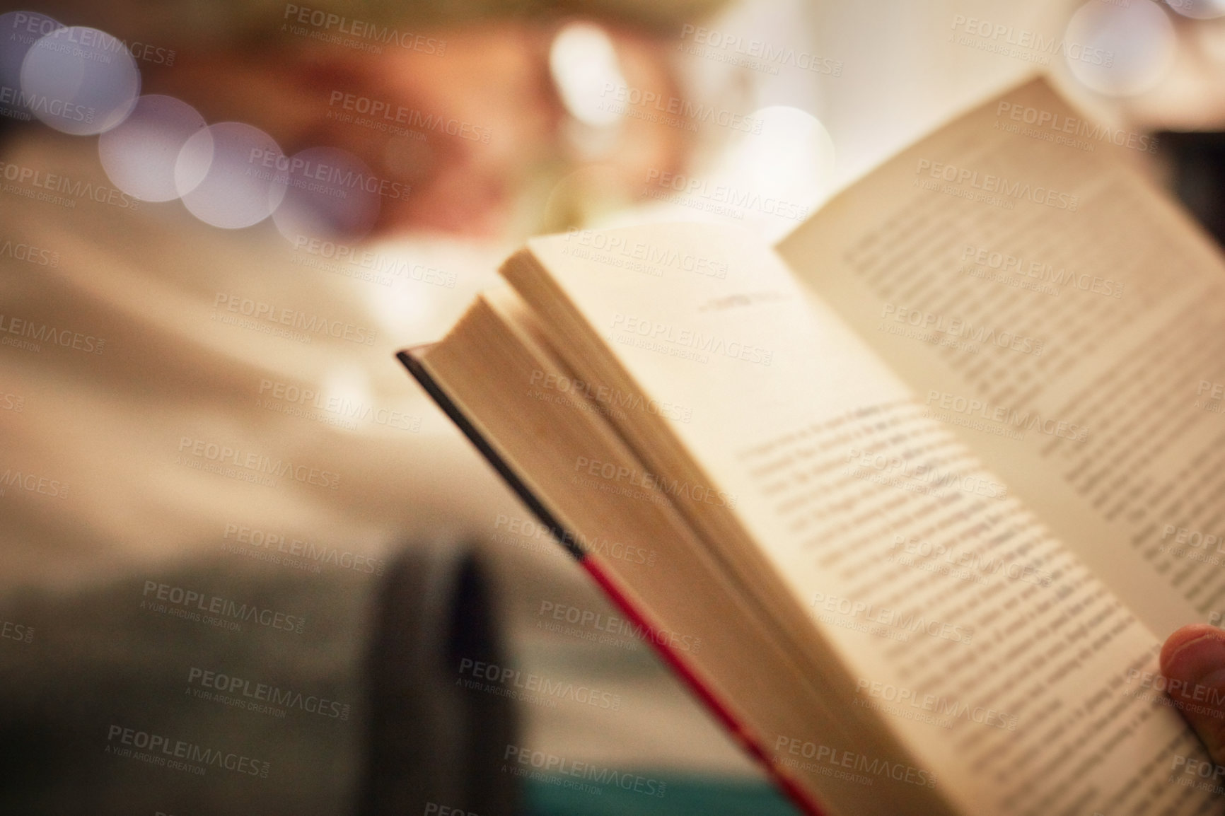 Buy stock photo Closeup shot of an unrecognizable person reading a book