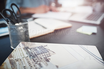 Buy stock photo Shot of objects on a desk in a home office