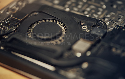 Buy stock photo Shot of computer hardware on a table