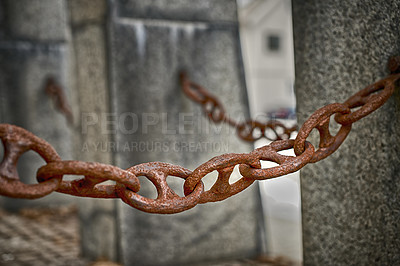 Buy stock photo Rusty iron chain
