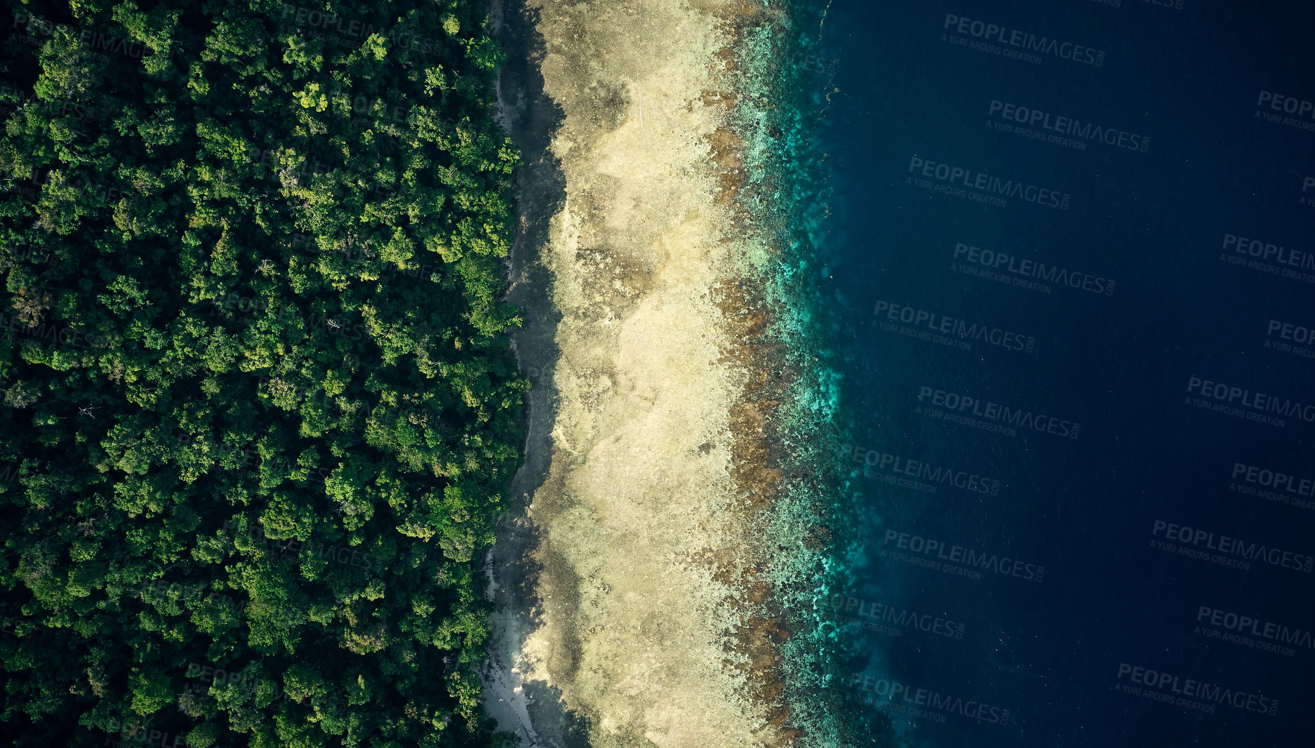Buy stock photo High angle shot of the beautiful islands of Indonesia