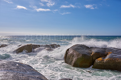 Rocky coastline of the CampÂ´s Bay, Western Cape