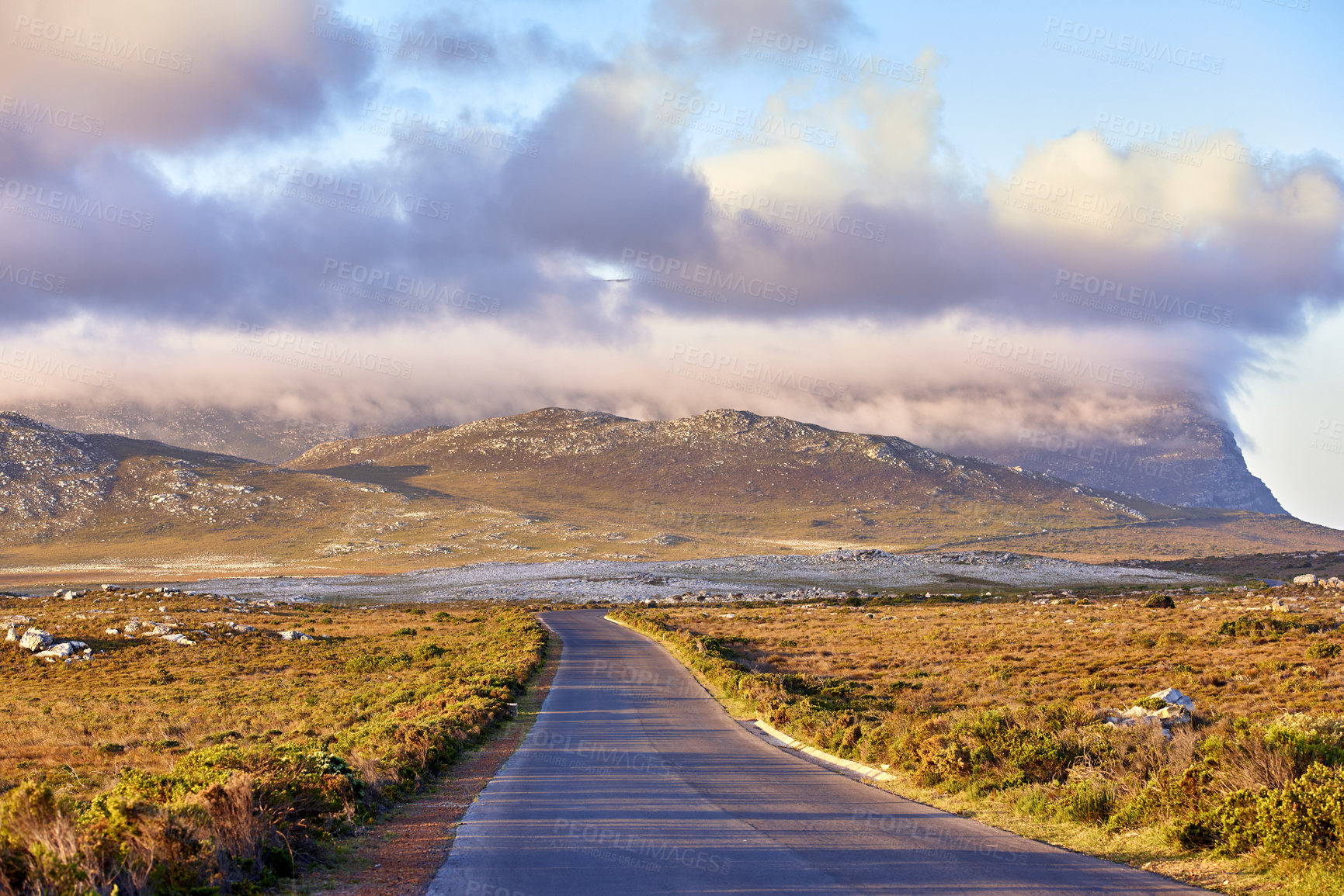 Buy stock photo Road through the wilderness of Cape Point National Park, Western Cape, South Africa