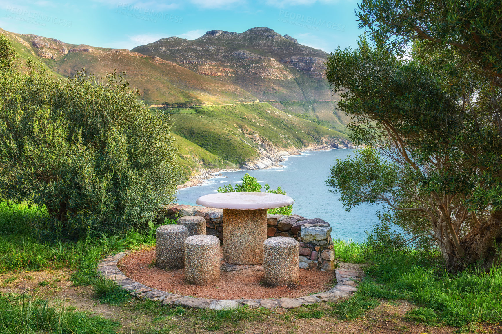 Buy stock photo A photo a picnic area near Shapmanns Peak Road, Cape Town, South Africa