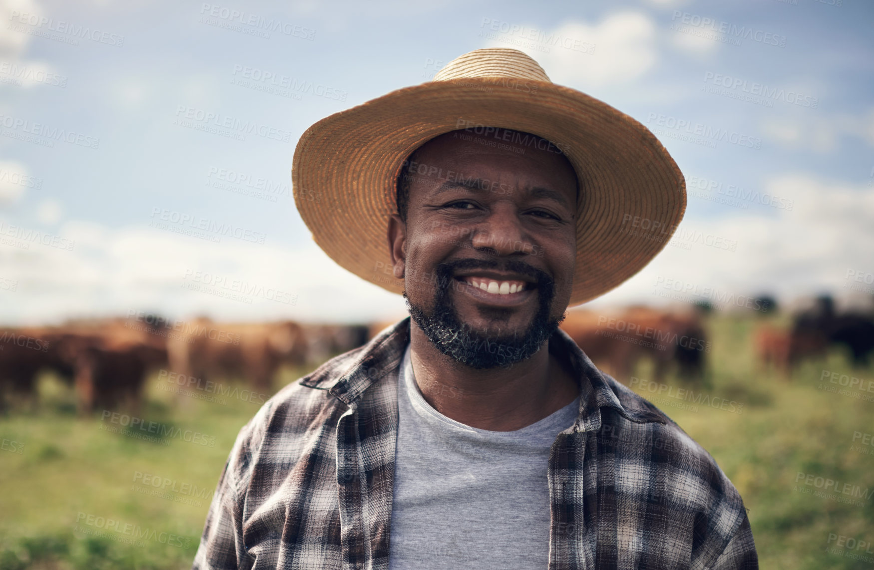 Buy stock photo Shot of a mature man working on a farm