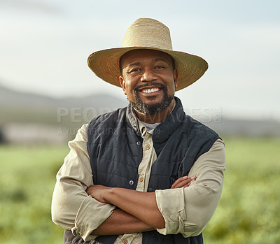 Buy stock photo Portrait of a mature man working on a farm