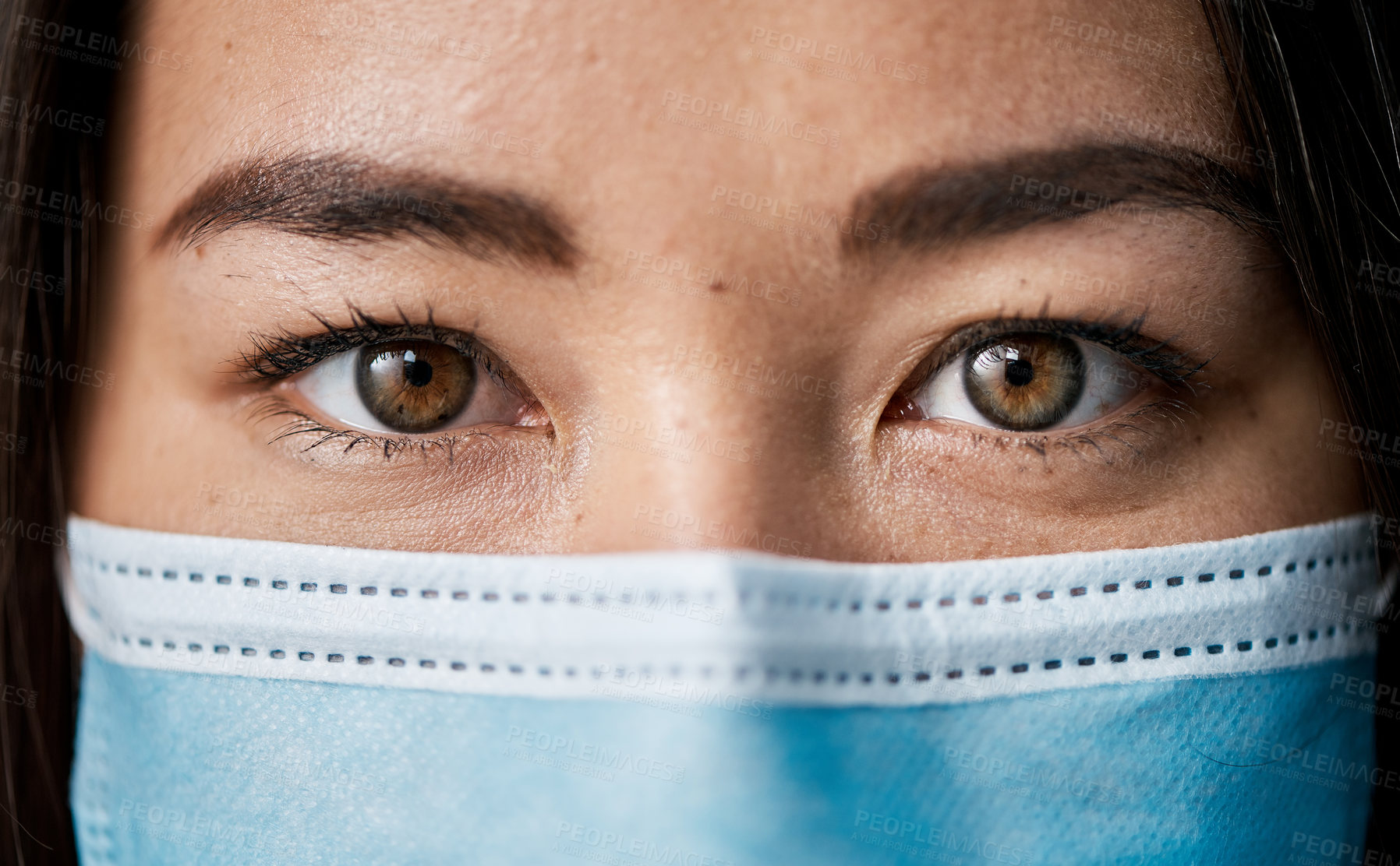 Buy stock photo Portrait of a woman wearing a face mask