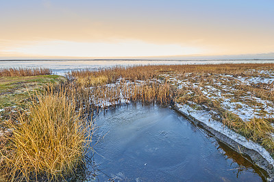 Buy stock photo Photos of Danish winter by the coast of Kattegat.