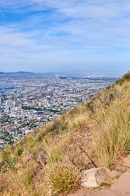 Buy stock photo Mountain trails on Lion's Head, Table Mountain National Park, Cape Town, South Africa