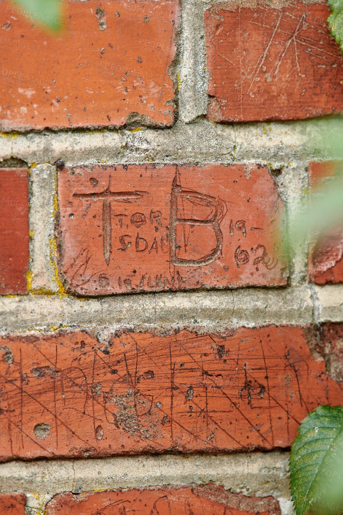 Buy stock photo a photo of a very old brick wall