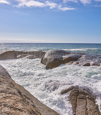 Buy stock photo Ocean view - Camps Bay,  Table Mountain National Park, Cape Town, South Africa